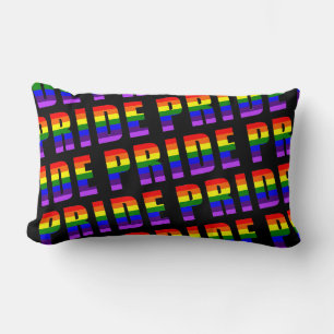 Rainbow Pride Text Art auf benutzerdefinierter sch Lendenkissen