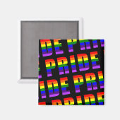 Rainbow Pride Text Art auf benutzerdefinierter sch Magnet (Vorderseite/Rückseite)