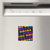 Rainbow Pride Text Art auf benutzerdefinierter sch Magnet (In Situ (Geschirrspüler))