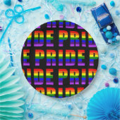 Rainbow Pride Text Art auf benutzerdefinierter sch Pappteller (Party)