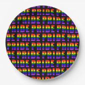 Rainbow Pride Text Art auf benutzerdefinierter sch Pappteller (Vorderseite)