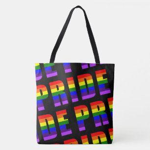 Rainbow Pride Text Art auf benutzerdefinierter sch Tasche