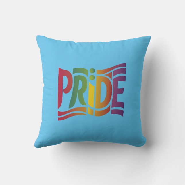 Rainbow Pride typographic - Bold LGBTQ+-Anweisung Kissen (Rückseite)