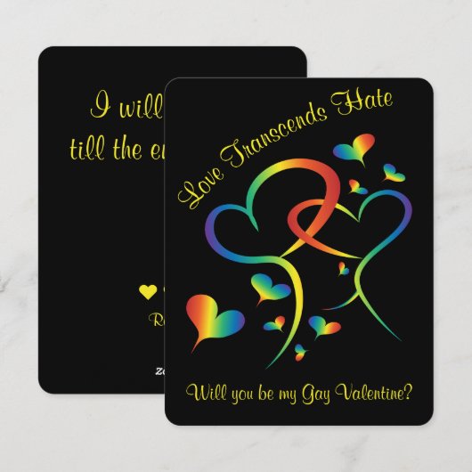 Rainbow Pride Valentine Feiertagskarte (Vorne/Hinten)