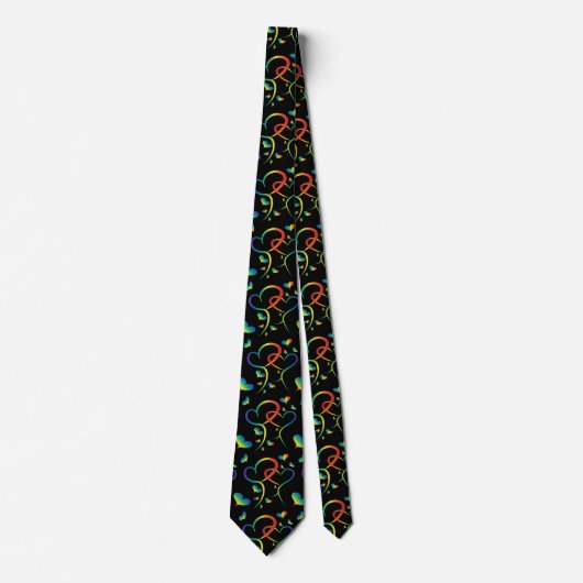 Rainbow Pride Valentine Neck Tie Krawatte (Vorderseite)