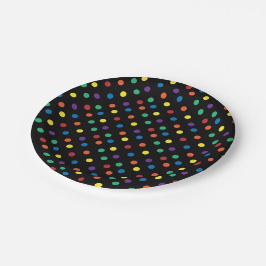 Rainbow Pride Valentine Paper Plate Pappteller (Schrägansicht)