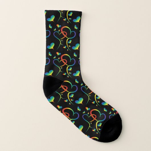 Rainbow Pride Valentine Socken (Links - Innen)