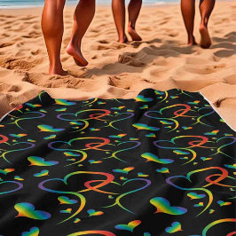 Rainbow Pride Valentine  Strandtuch
