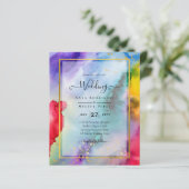 RAINBOW PRIDE WEDING INVITATION Tinte LeahG (Stehend Vorderseite)