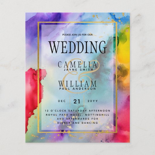 RAINBOW PRIDE WEDING INVITATION Tinte LeahG (Vorderseite)