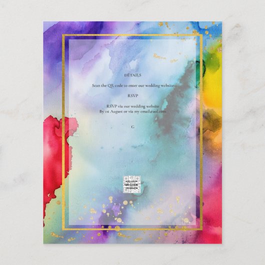 RAINBOW PRIDE WEDING INVITATION Tinte LeahG (Rückseite)