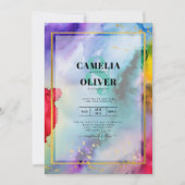 RAINBOW PRIDE WEDING INVITATION Tinte LeahG Einladung (Vorderseite)
