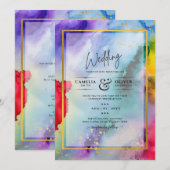 RAINBOW PRIDE WEDING INVITATION Tinte LeahG Einladung (Vorne/Hinten)