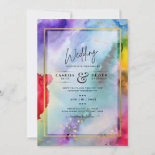 RAINBOW PRIDE WEDING INVITATION Tinte LeahG Einladung