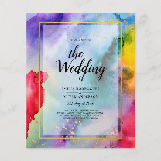 RAINBOW PRIDE WEDING INVITATION Tinte LeahG Flyer (Vorne)