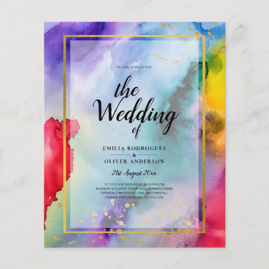 RAINBOW PRIDE WEDING INVITATION Tinte LeahG Flyer (Vorne)