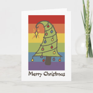 Rainbow Pride Whimsical Weihnachtsbaum Feiertagskarte