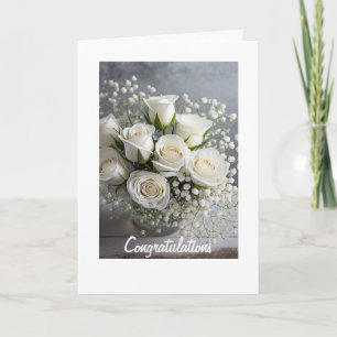 Rainbow Pride White Roses Wedding Card Karte