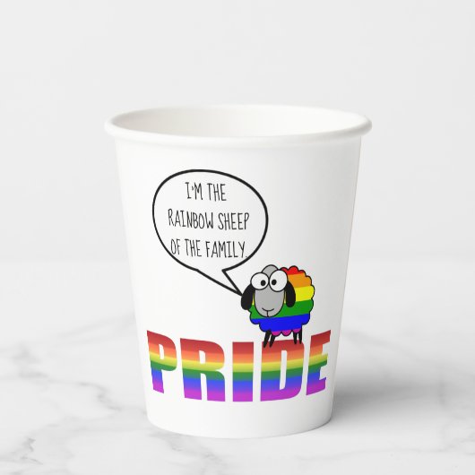 Rainbow Priep Sheep 8oz Paper Cup Pappbecher (Rückseite)