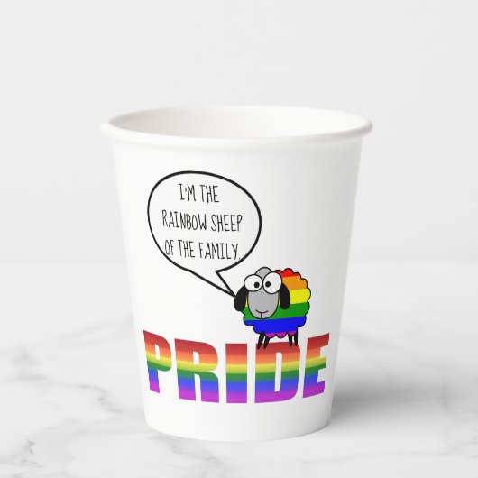 Rainbow Priep Sheep 8oz Paper Cup Pappbecher (Vorderseite)