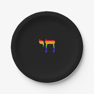 Rainbow Prilag Flag Chai Hebrew jüdische LGBT bis  Pappteller
