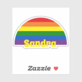 Rainbow Prilag Flag Retro-Personalisierter Text Aufkleber (Blatt)