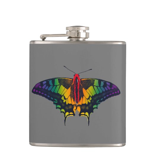 Rainbow Prilag Frack Butterfly Flachmann (Vorderseite)