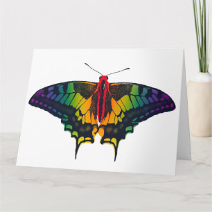 Rainbow Prilag Frack Butterfly Karte