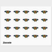 Rainbow Prilag Frack Butterfly Runder Aufkleber (Blatt)