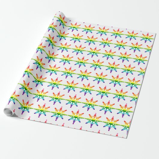 Rainbow Prilag Snowflakes LGBTQ Weihnachten Geschenkpapier (Ungerollt)