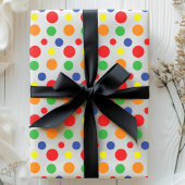 Rainbow Primary Polka Dots Pattern Geschenkpapier