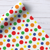 Rainbow Primary Polka Dots Pattern Geschenkpapier