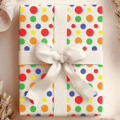 Rainbow Primary Polka Dots Pattern Geschenkpapier