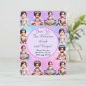 Rainbow Princess Birthday Einladung (Stehend Vorderseite)