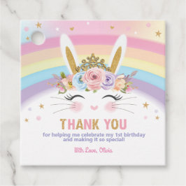Rainbow Princess Bunny Birthday Party Danke Geschenkanhänger