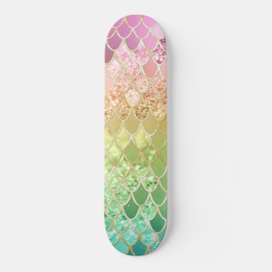 Rainbow Princess Glitzer Scales #1 Skateboard (Vorderseite)