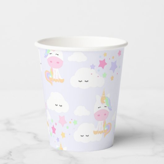 Rainbow Princess Unicorn Party Cups Pappbecher (Vorderseite)