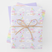 Rainbow Princess Unicorn Party Wrapping Paper Geschenkpapier Set (Beispiel)