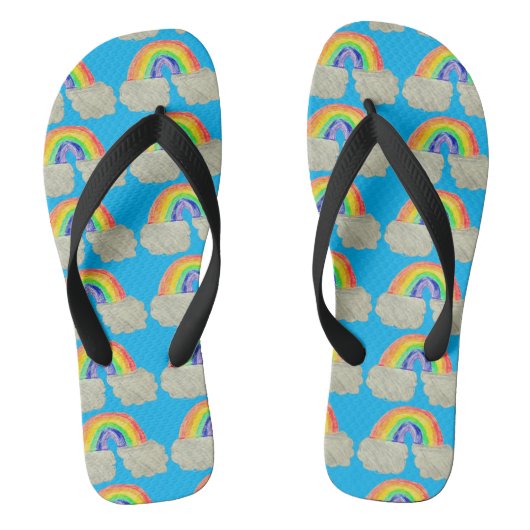 Rainbow Print Flip Flops Badesandalen (Fußbett)