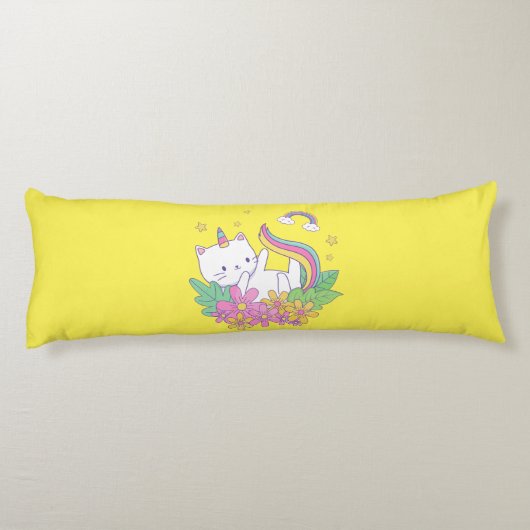 Rainbow Print Kitten Body Kissen (Rückseite)