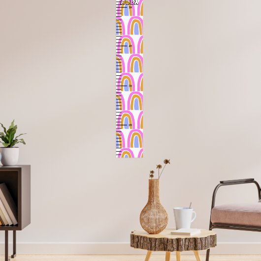 Rainbow Print Niedlich Baby Growth Chart Poster (Wohnzimmer 3)