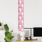Rainbow Print Niedlich Baby Growth Chart Poster (Heimbüro)