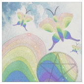 Rainbow Prism Butterfly Pentagramm Stoff (Nahaufnahme)
