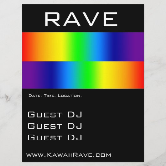 Rainbow Prism Custom Rave Flyer (Vorne)