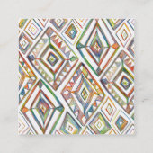 Rainbow-Prisma, geometrisch weiß Quadratische Visitenkarte (Rückseite)