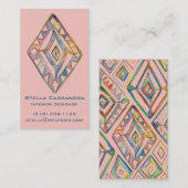 Rainbow Prisma vertikal, geometrisch rosa Visitenkarte (Vorne/Hinten)