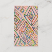 Rainbow Prisma vertikal, geometrisch rosa Visitenkarte (Rückseite)