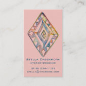 Rainbow Prisma vertikal, geometrisch rosa Visitenkarte (Vorderseite)