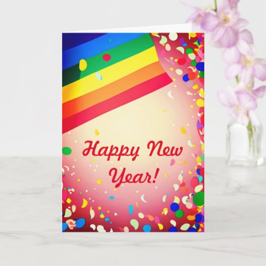 Rainbow Prix New Year 5" x 7" New Year Card Karte (Orchidee)