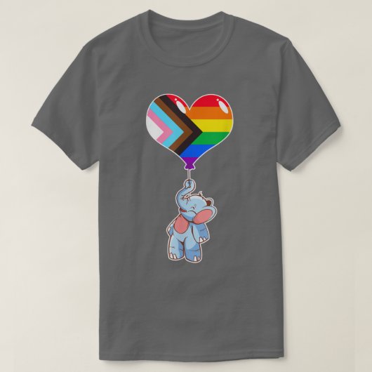 Rainbow Progress Elephant seual Identity Nonbina T-Shirt (Design vorne)